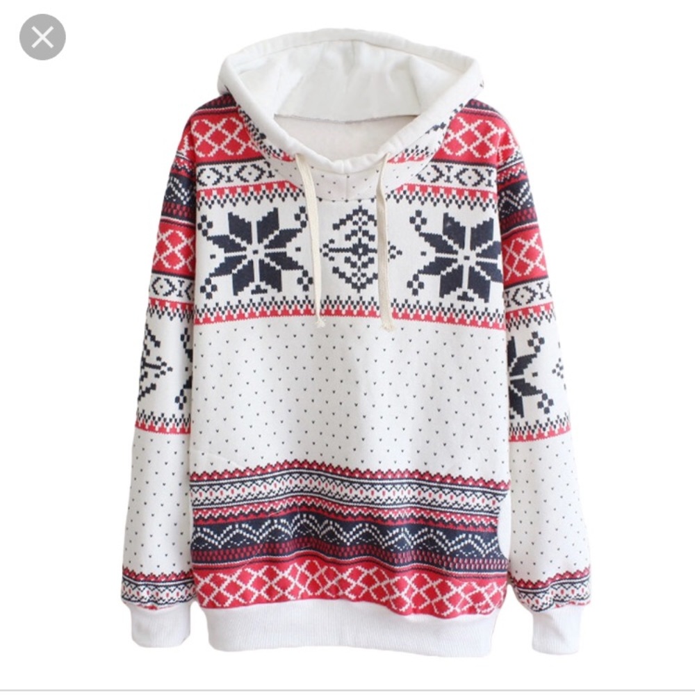 Christmas print hoodie sweatshirt